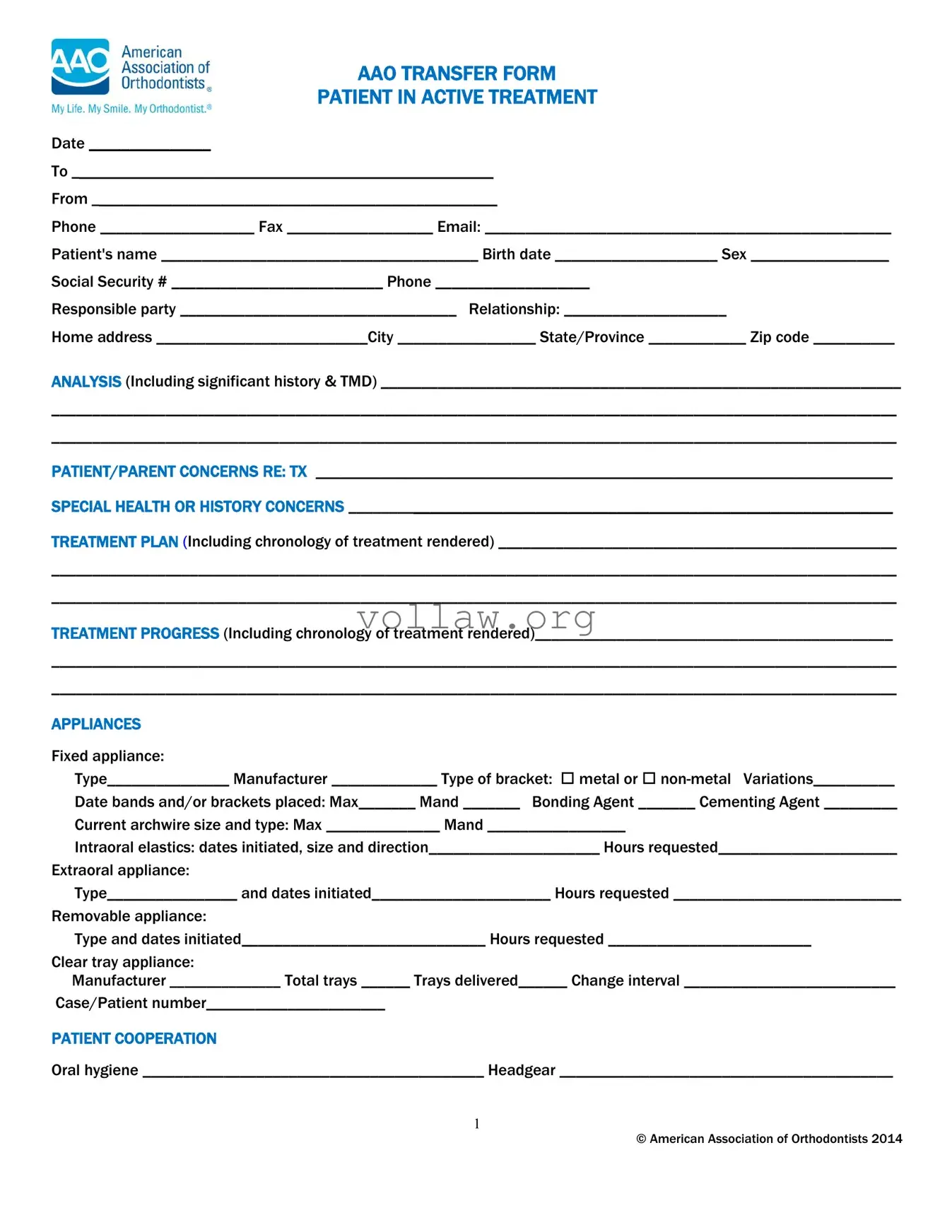 Aao Transfer Template