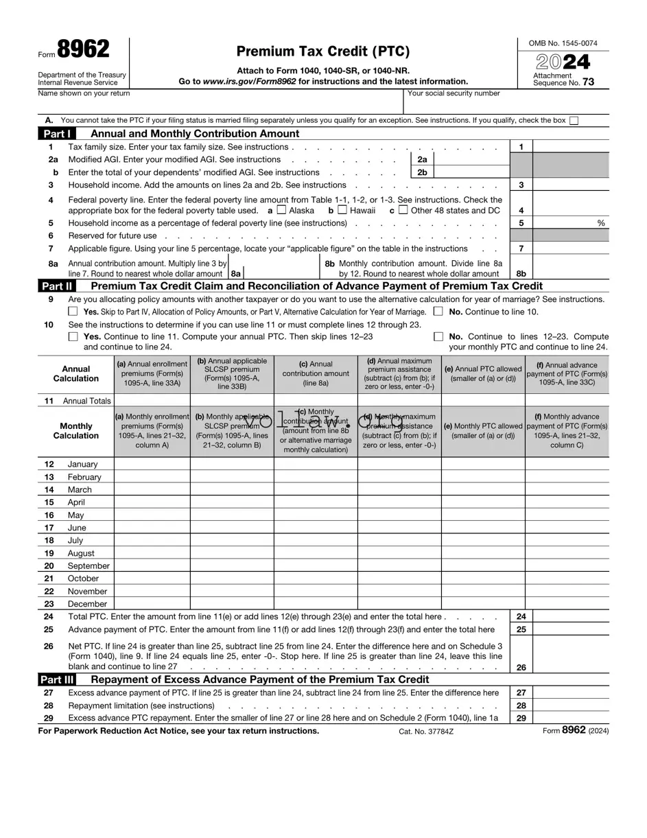 IRS 8962 Template