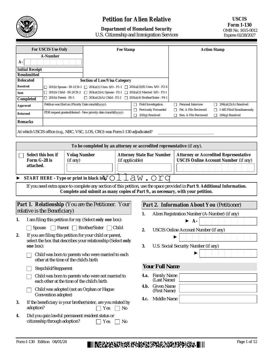 USCIS I-130 Template