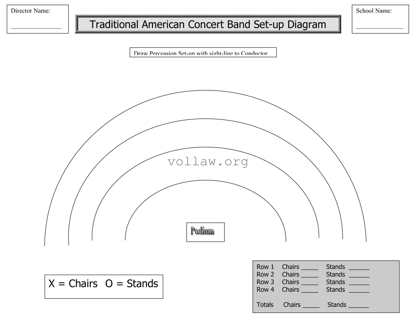 Band Seating Chart Template