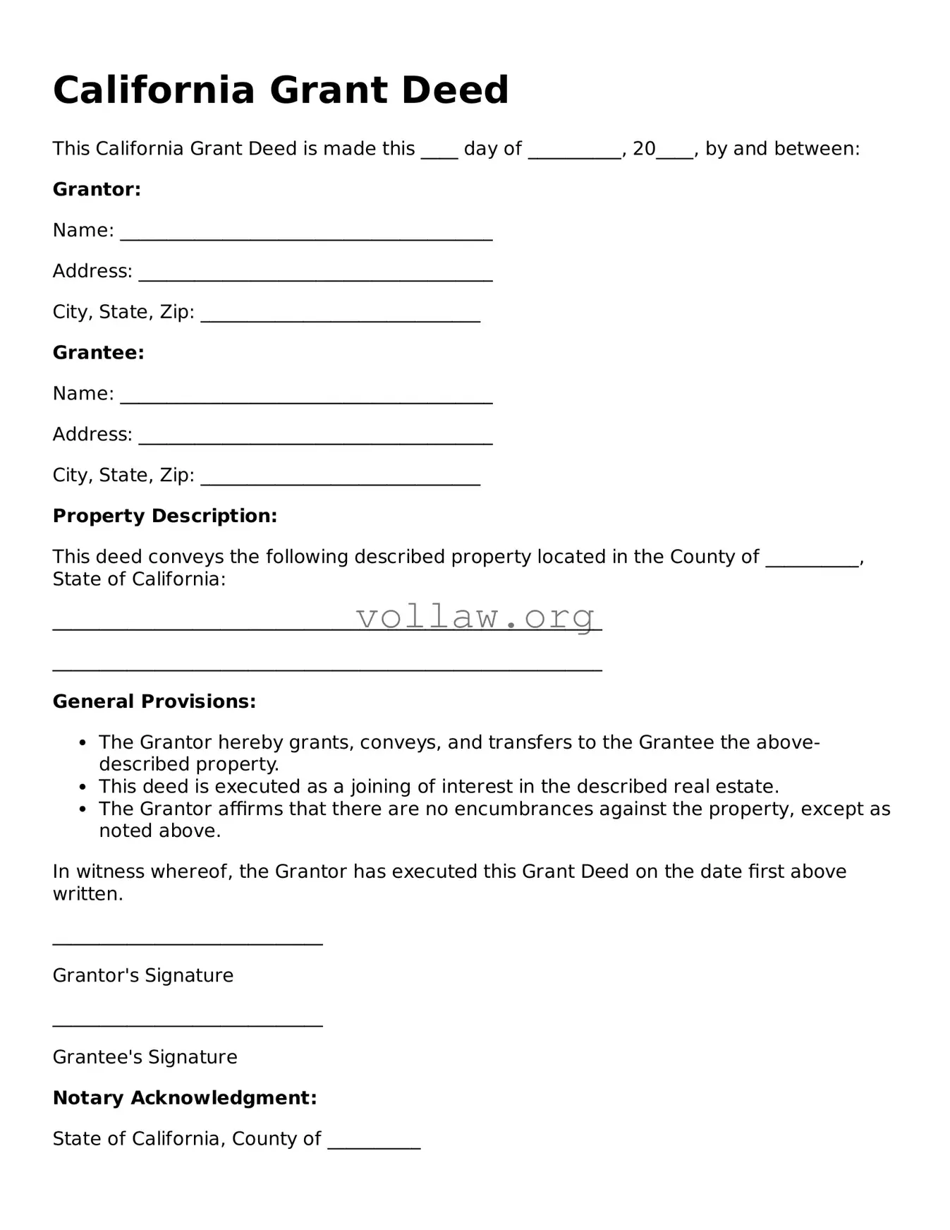 Attorney-Verified  Deed Form for California
