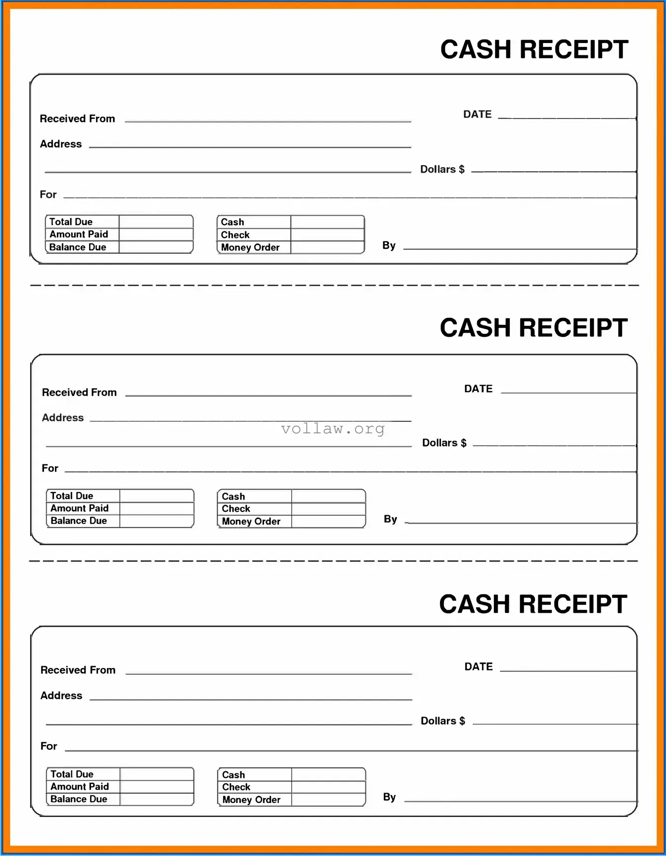 Cash Receipt Template