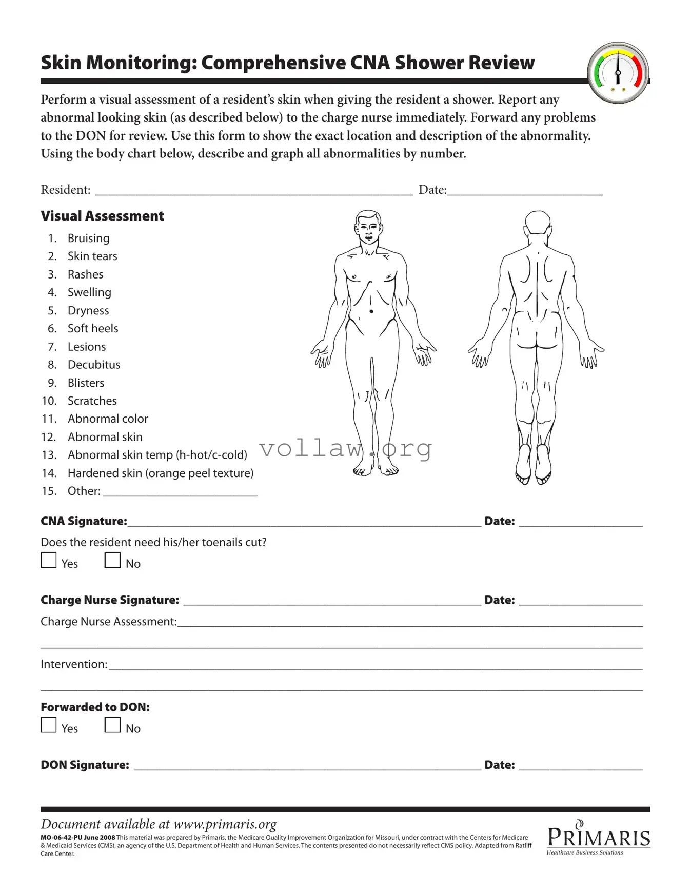 Cna Shower Sheets Template
