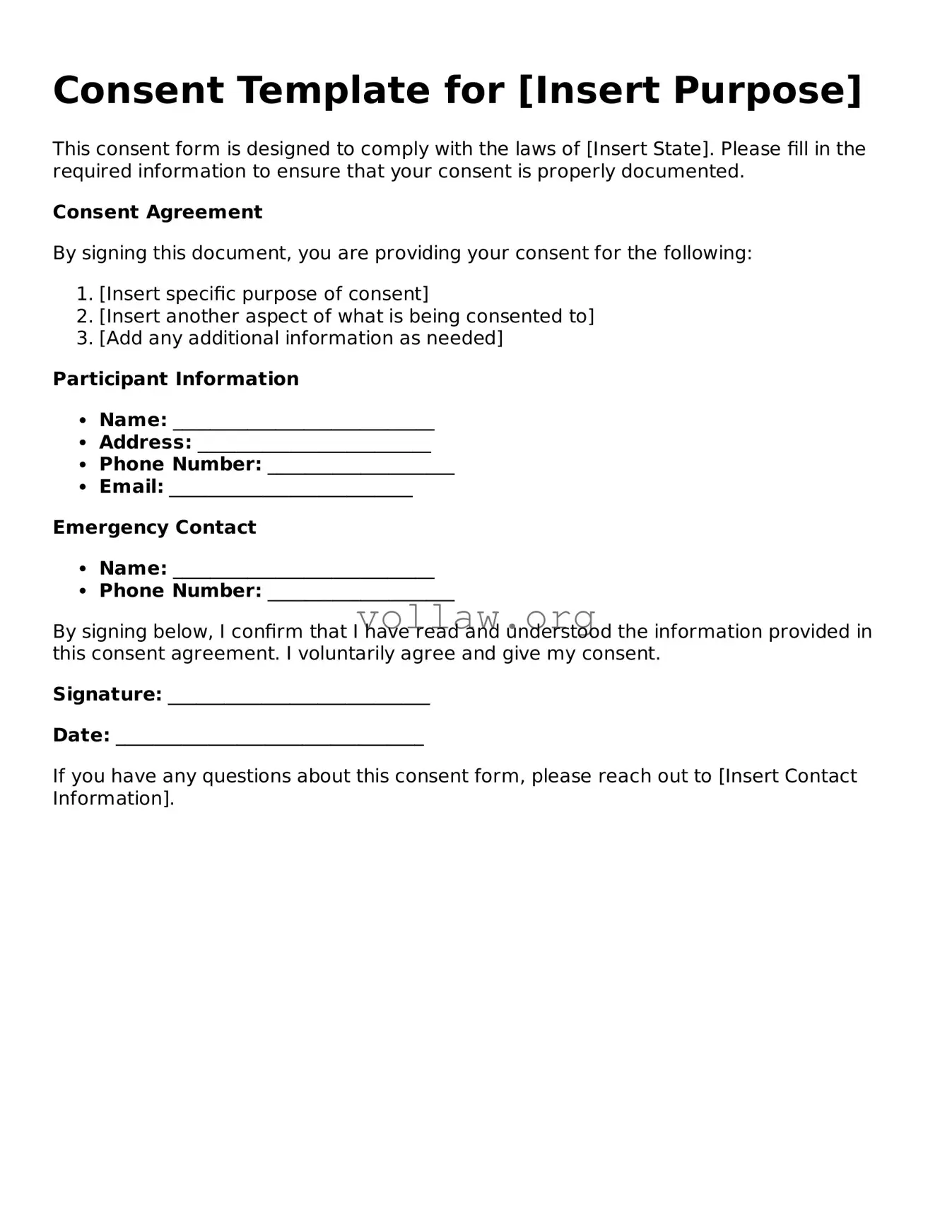Free Consent Form