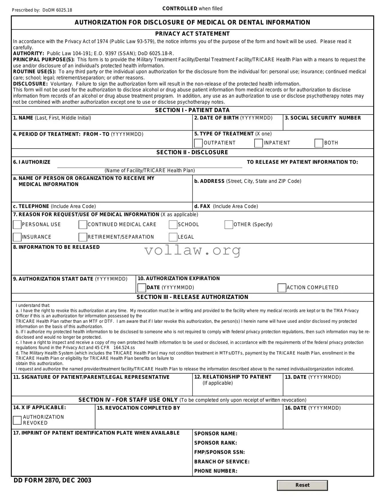 DD 2870 Template