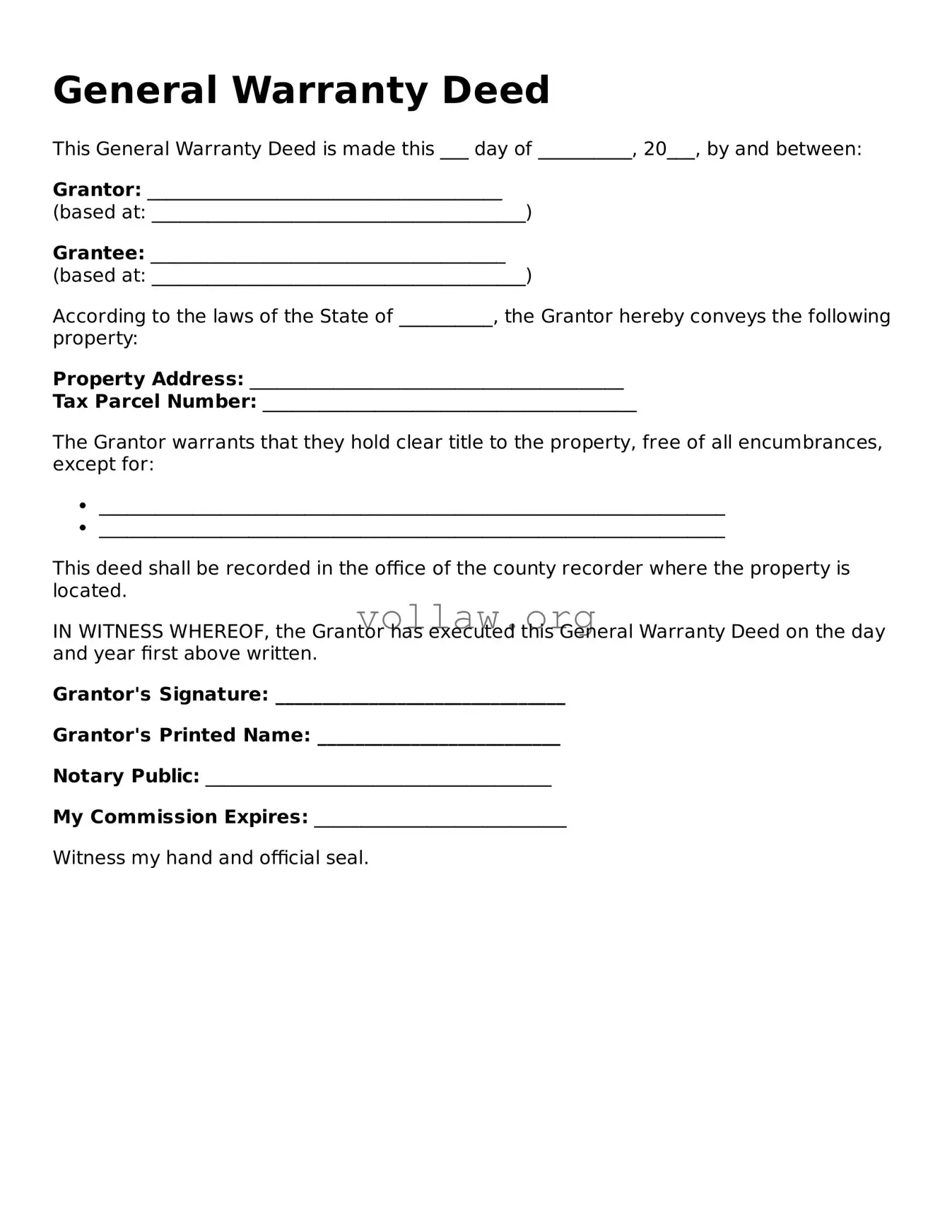 Free Deed Form