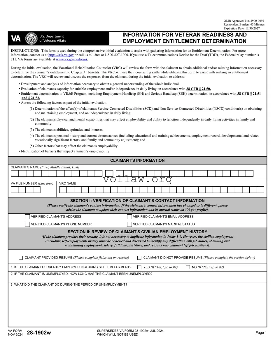 VBA VA 28-1902w Template