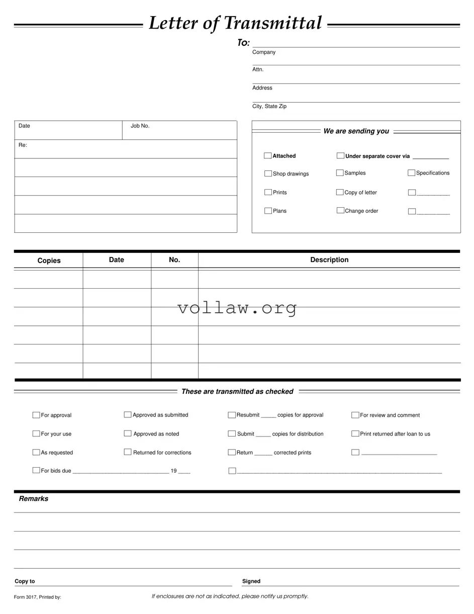 Transmittal Template