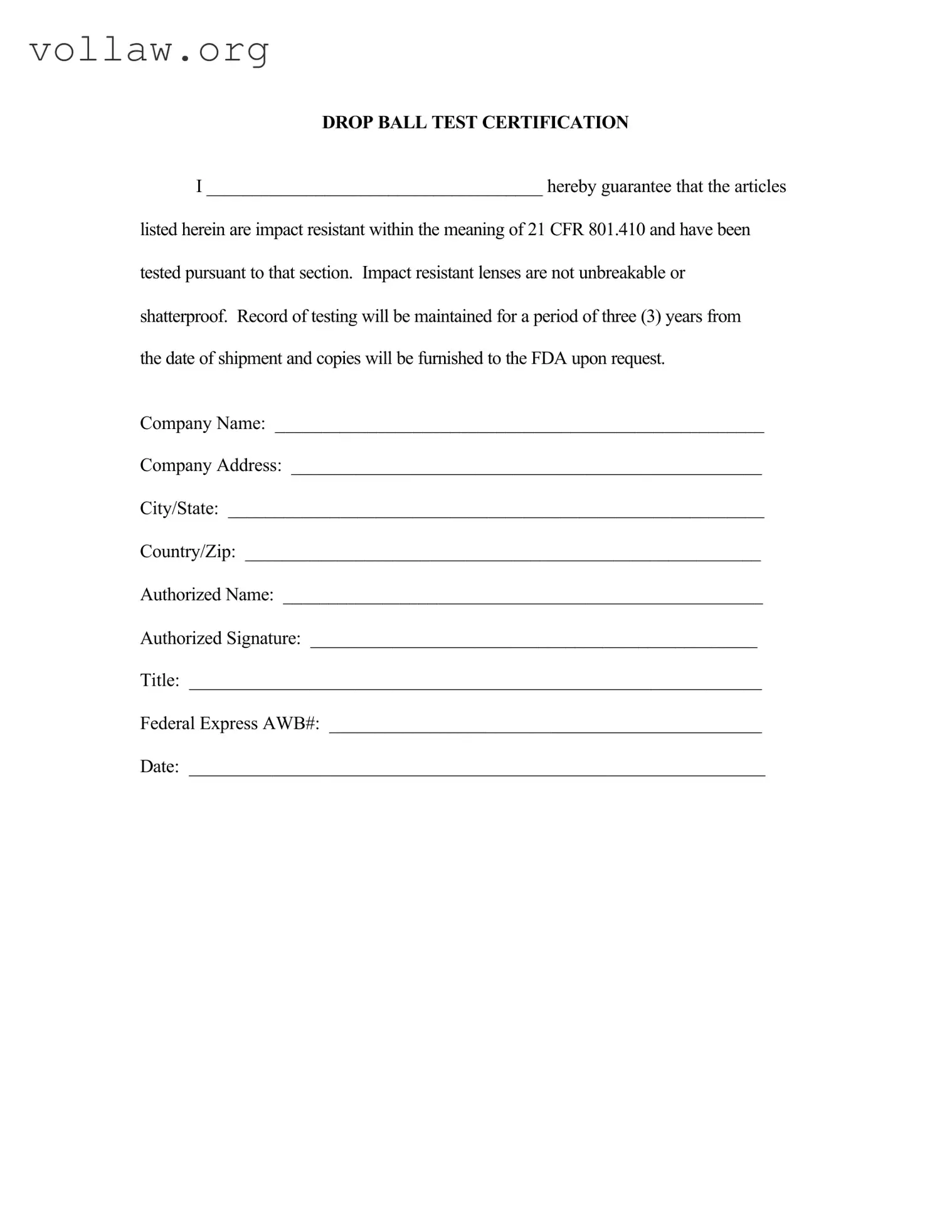 Drop Ball Certificate Template