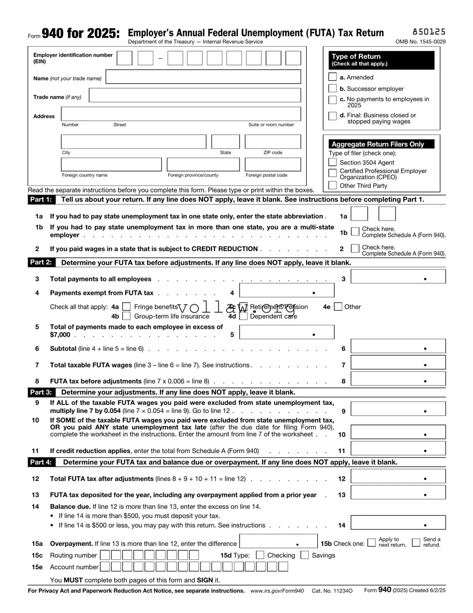 IRS 940 Template