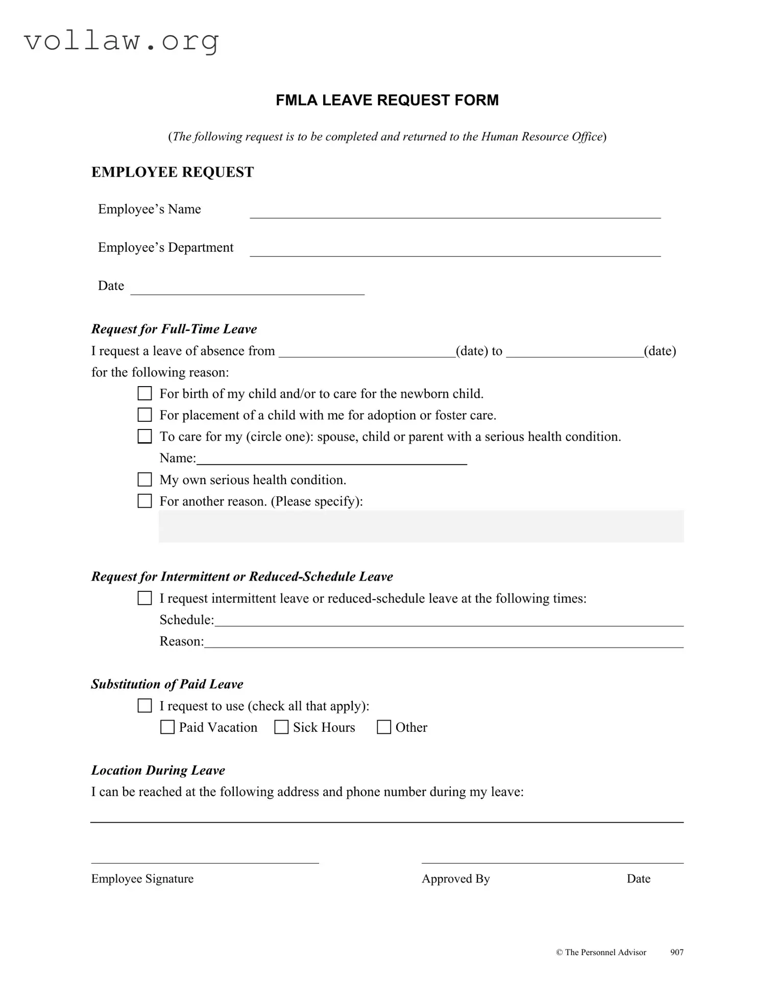 Fmla Leave Template
