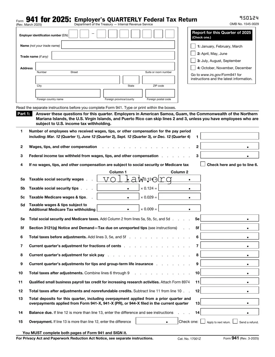 IRS 941 Template