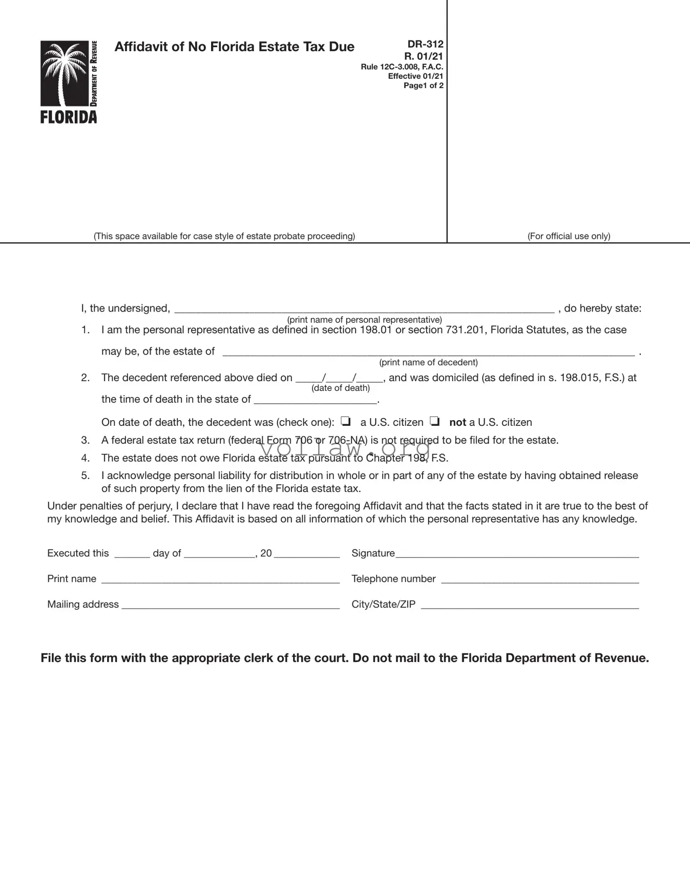 Fl Dr 312 Template