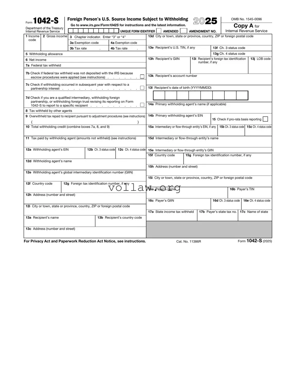 IRS 1042-S Template
