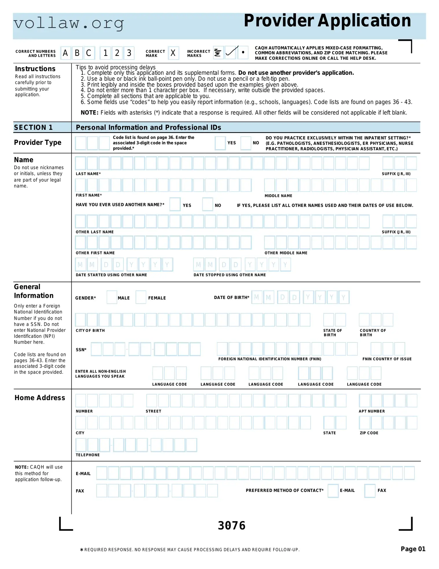 Caqh Provider Application Template