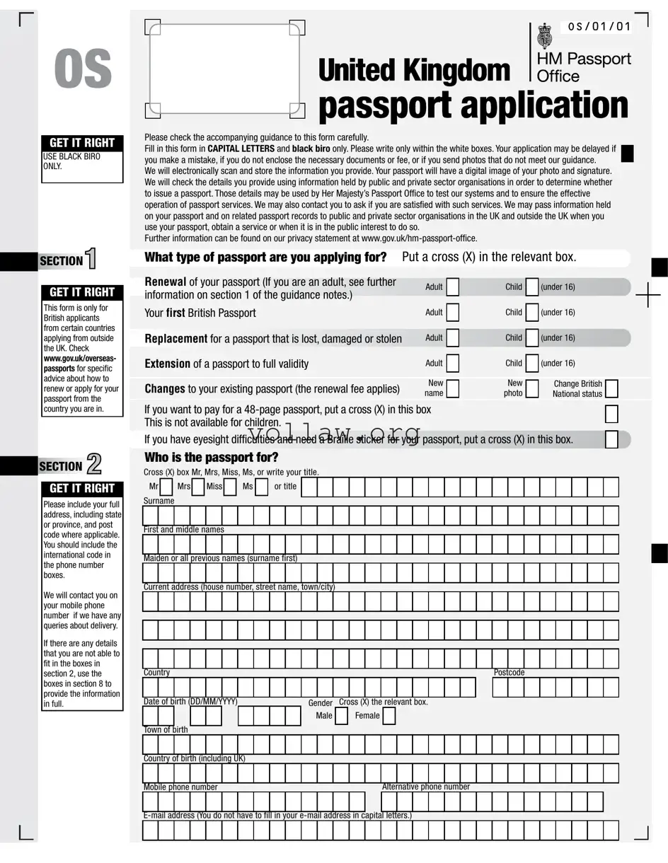 Uk Passport Application Template