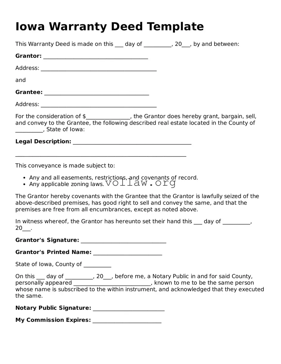 Attorney-Verified  Deed Form for Iowa