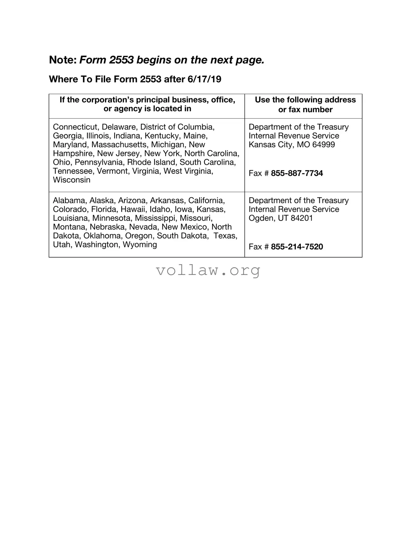 IRS 2553 Template