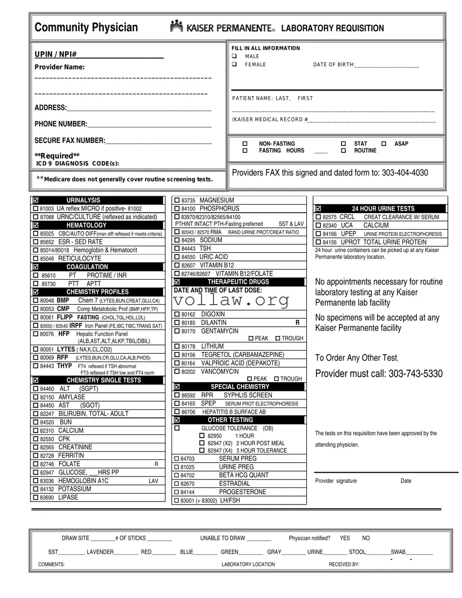 Lab Requisition Template