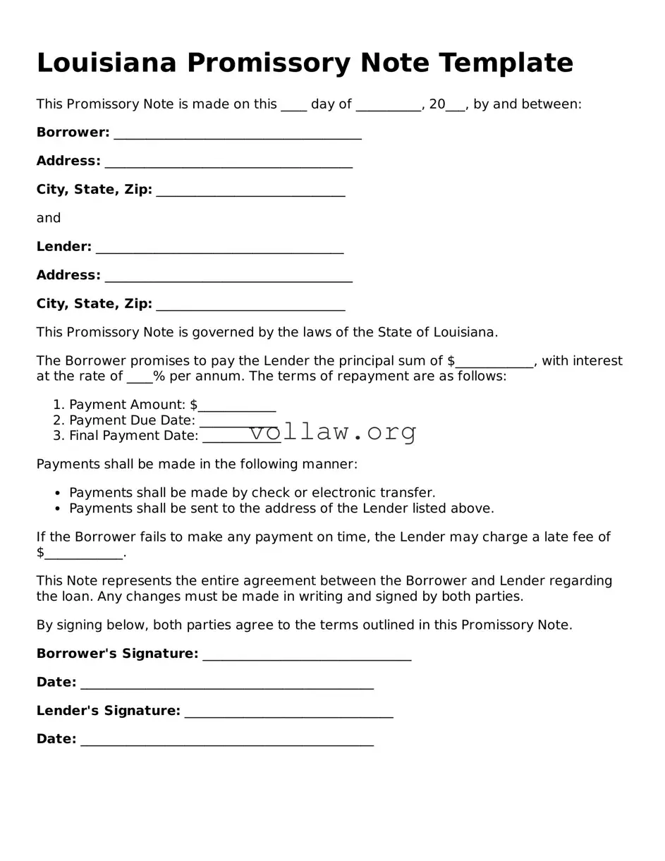 Attorney-Verified  Promissory Note Form for Louisiana