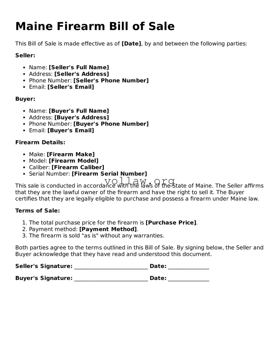 Attorney-Verified  Firearm Bill of Sale Form for Maine