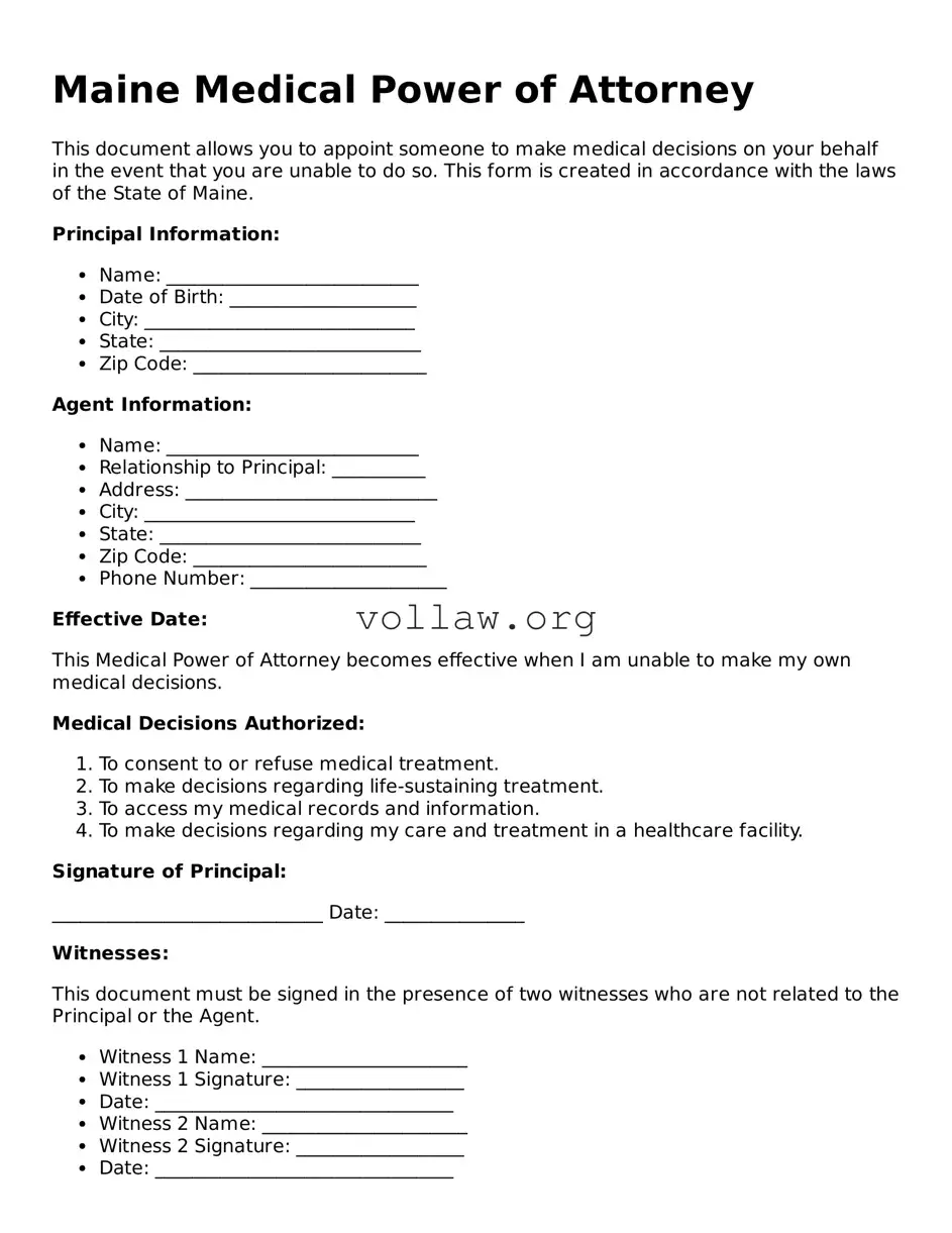 Attorney-Verified  Medical Power of Attorney Form for Maine