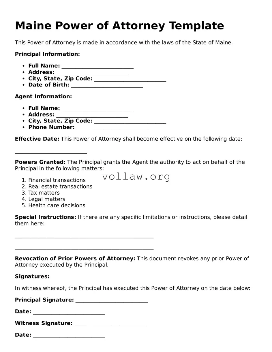 Attorney-Verified  Power of Attorney Form for Maine