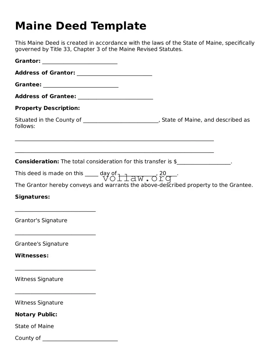 Attorney-Verified  Deed Form for Maine