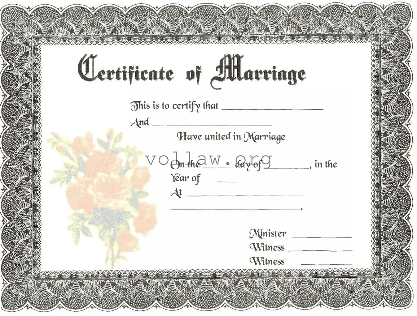 Marriage Certificate Template