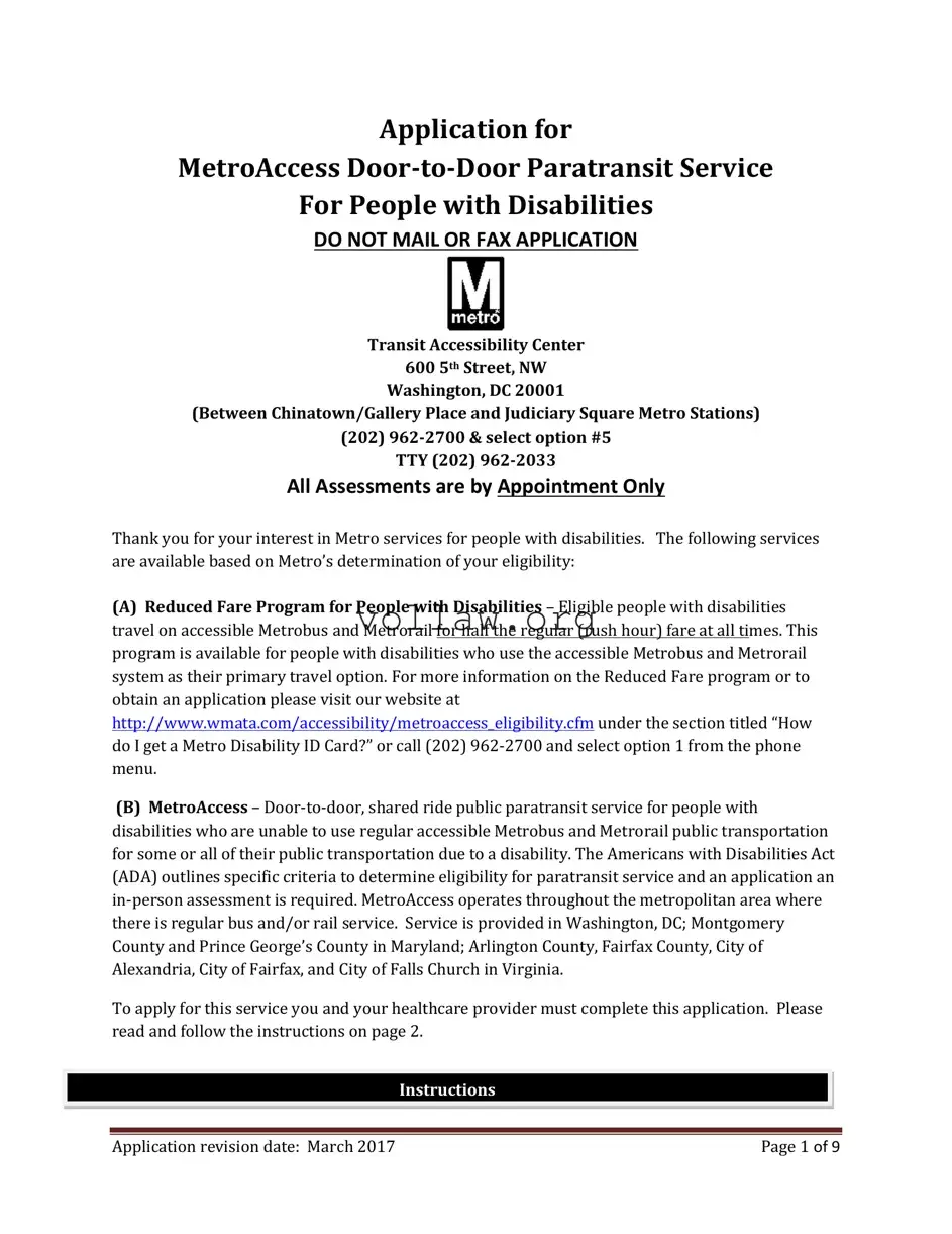 Metro Access Application Template