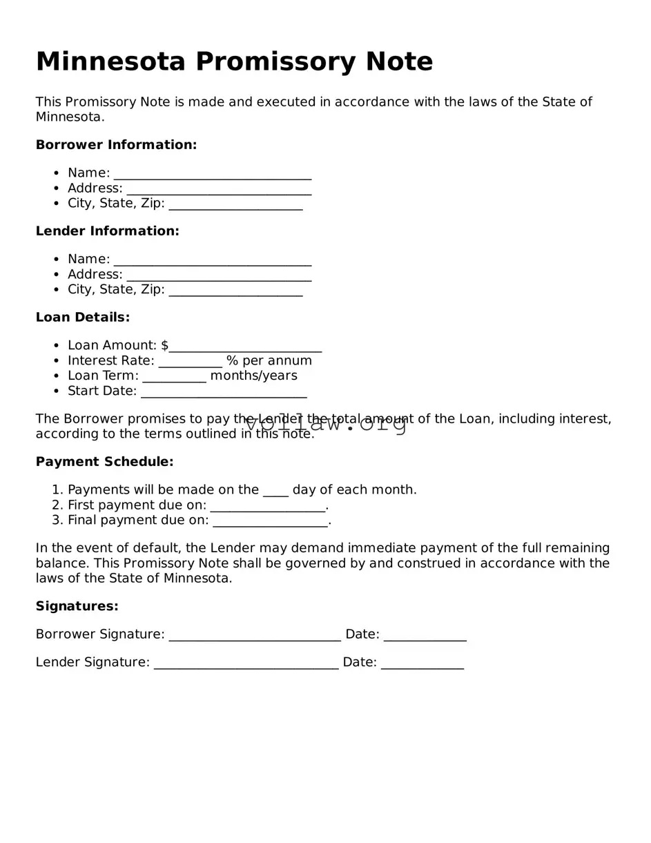 Attorney-Verified  Promissory Note Form for Minnesota