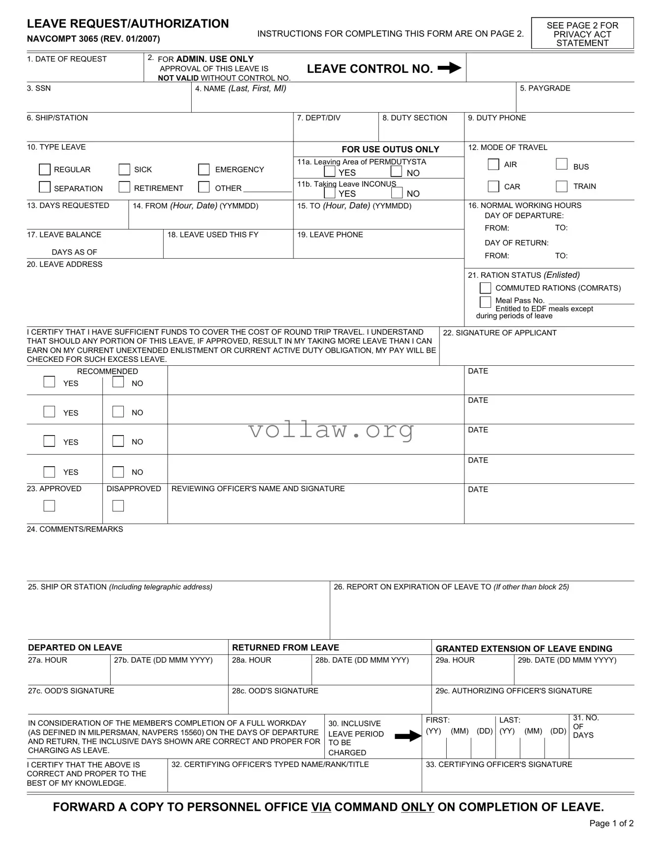 Navcompt 3065 Template