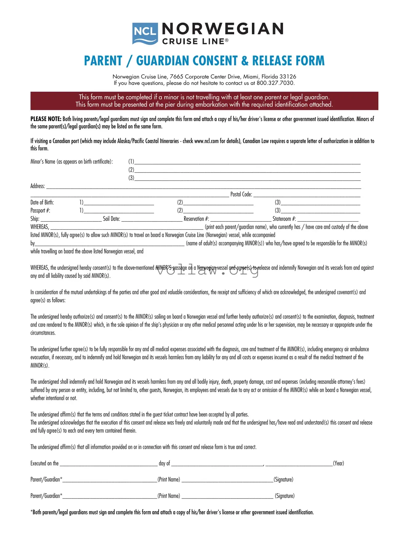 NCL Parental Consent Template