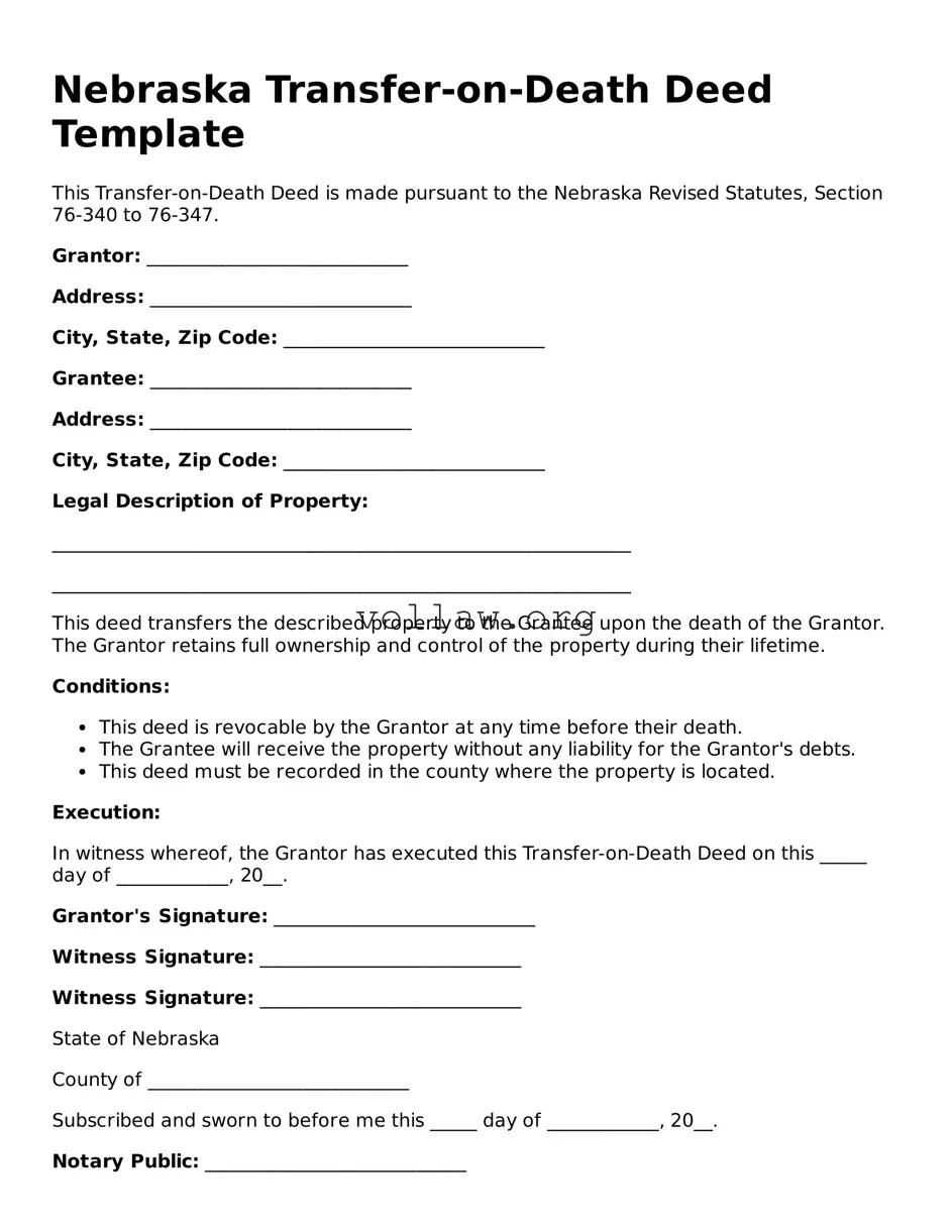 Attorney-Verified  Transfer-on-Death Deed Form for Nebraska