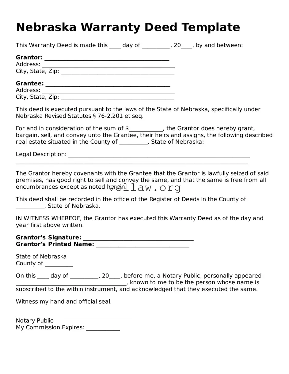 Attorney-Verified  Deed Form for Nebraska