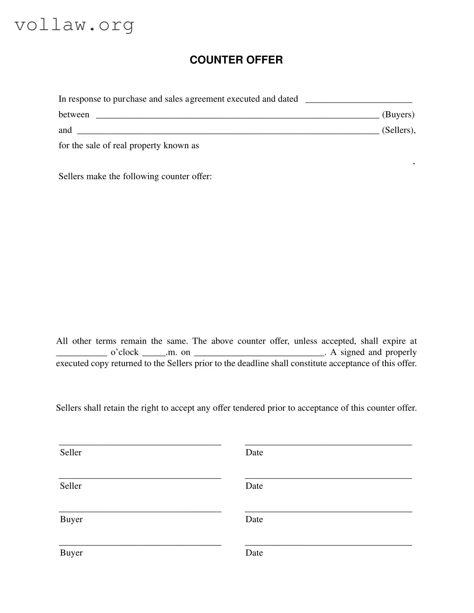 Counter Offer Template