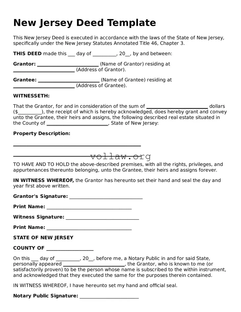 Attorney-Verified  Deed Form for New Jersey