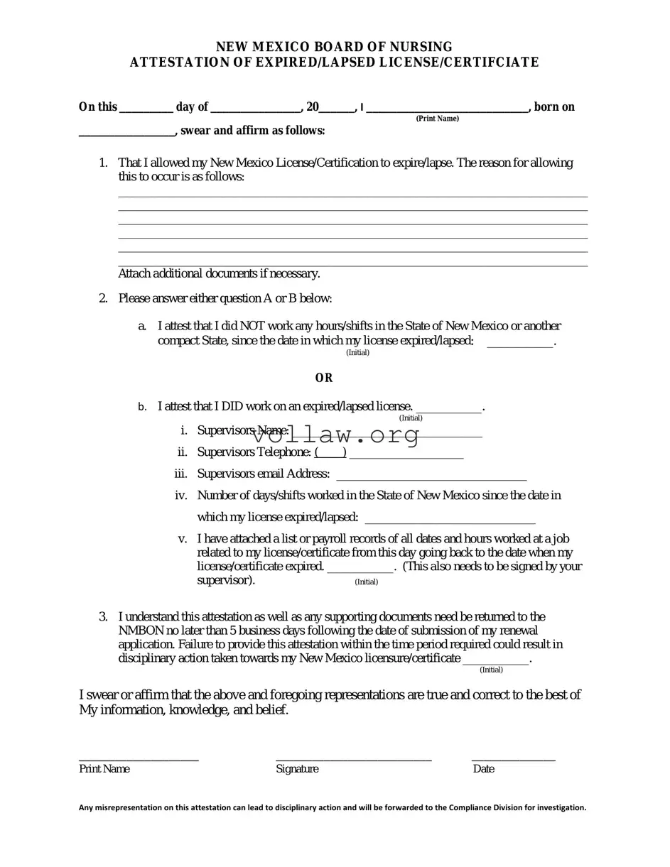 New Mexico Board Of Nursing Template