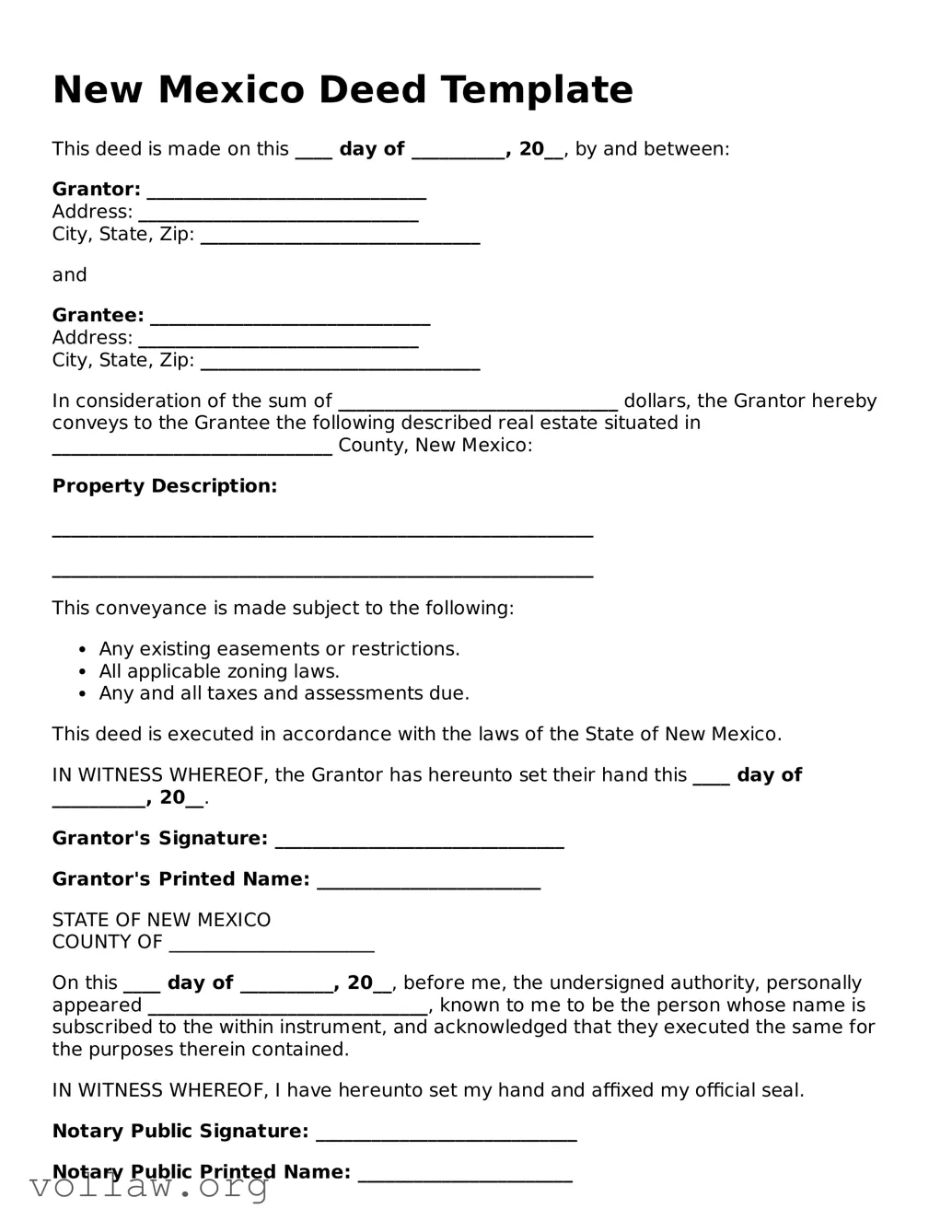 Attorney-Verified  Deed Form for New Mexico