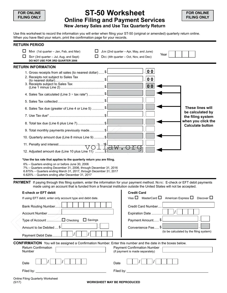 Nj Sales Tax St 50 Template