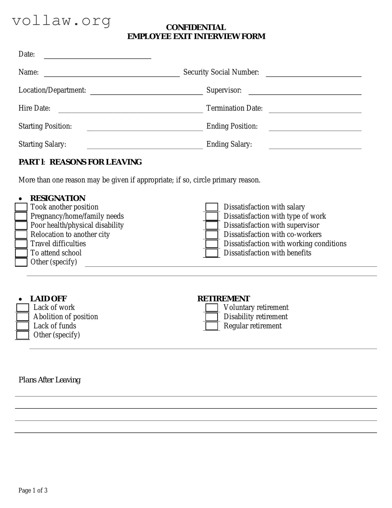 Exit Interview Template