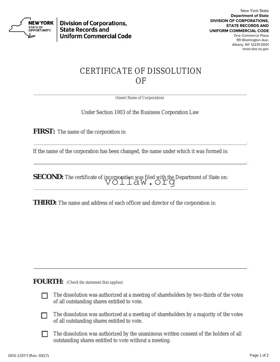 Ny Dissolution Certificate Template