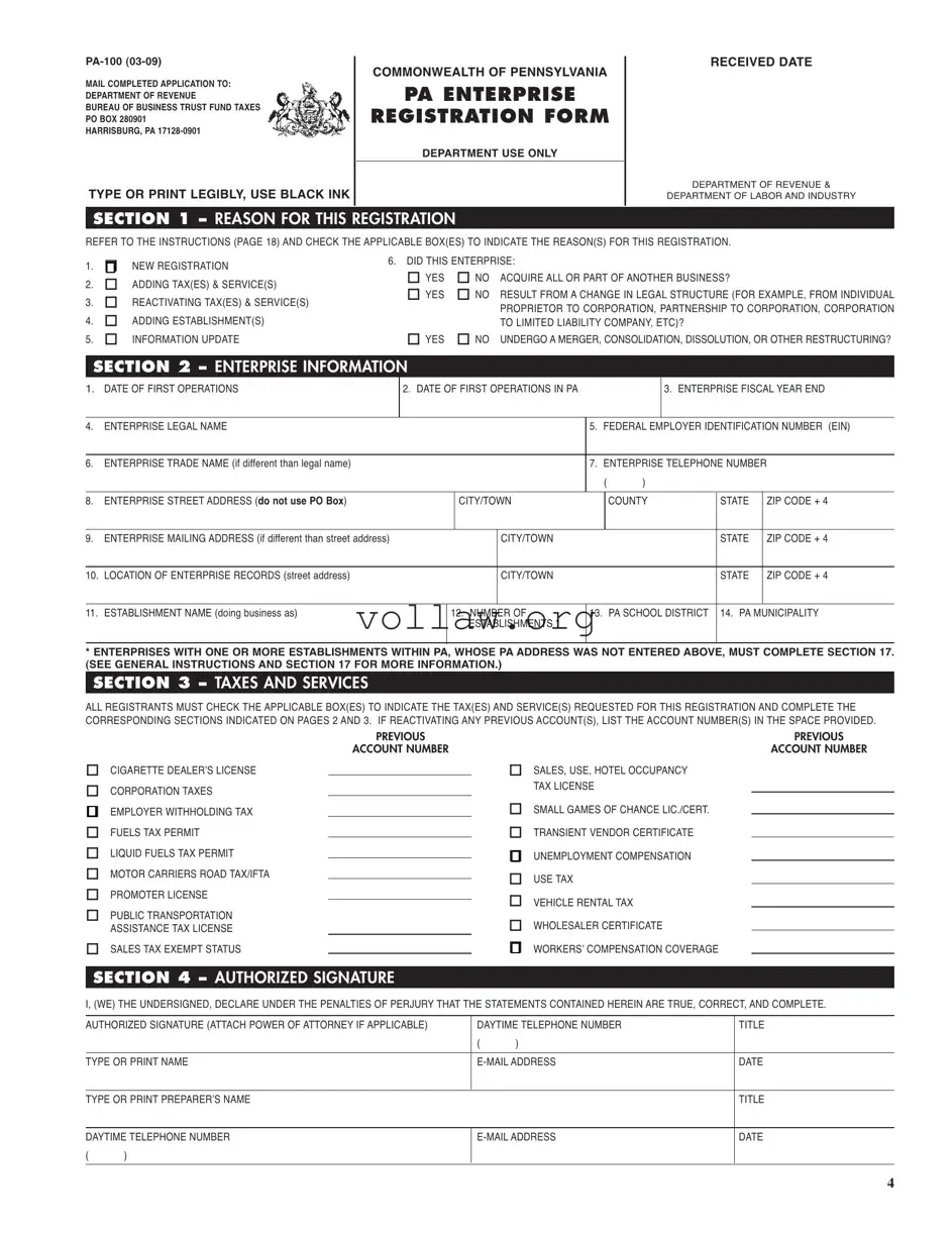 Pennsylvania Pa 100 Template