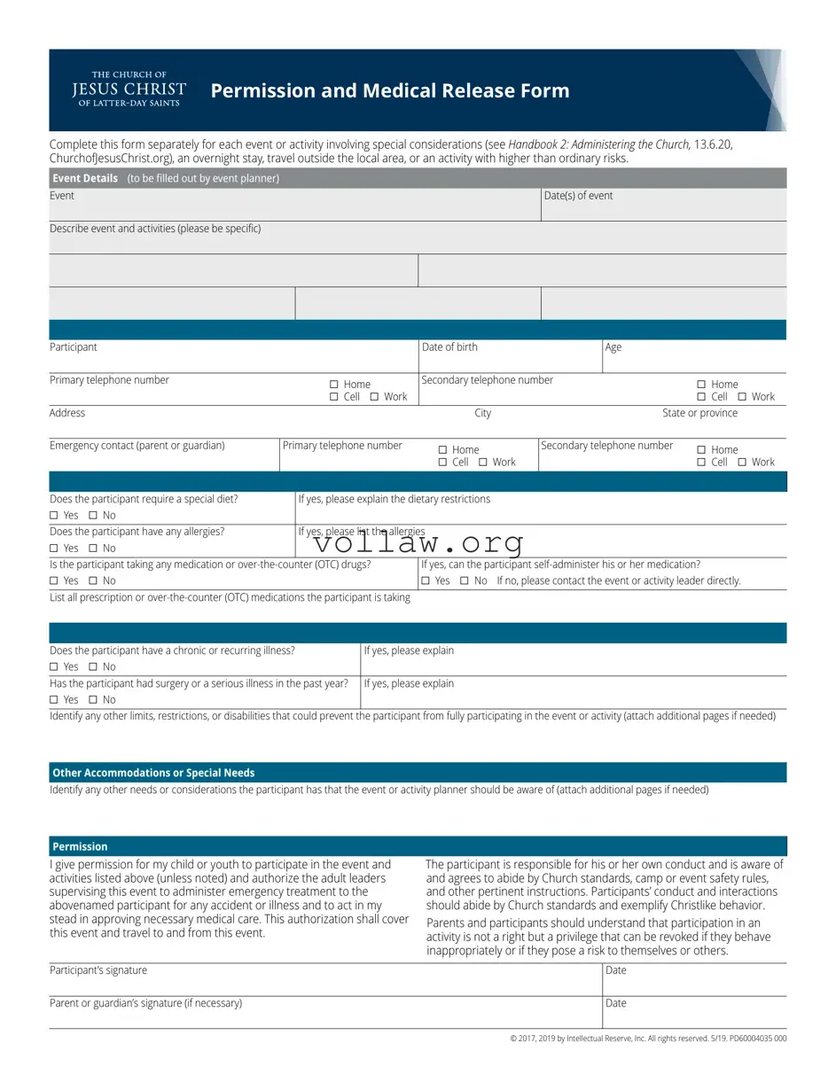 Lds Permission Template