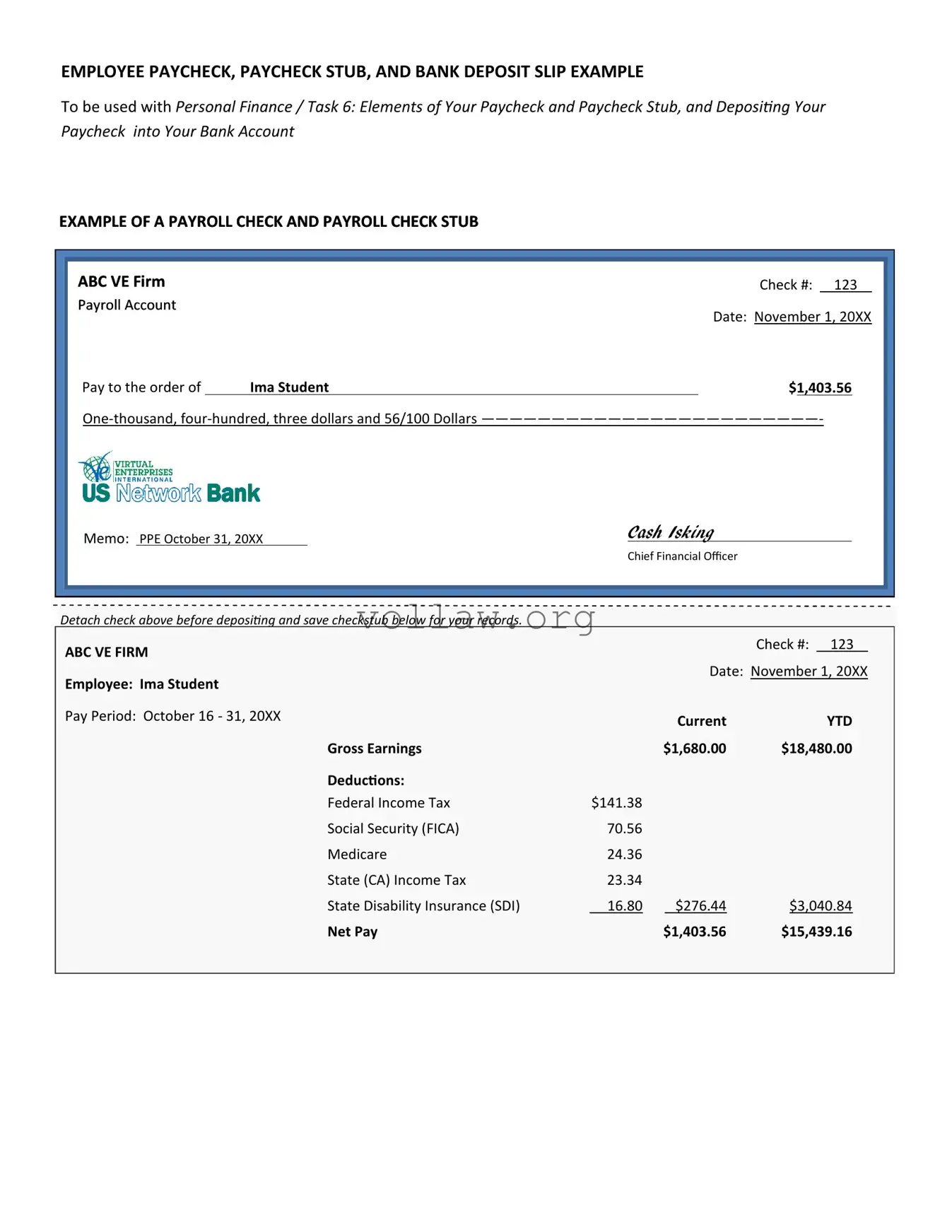 Payroll Check Template