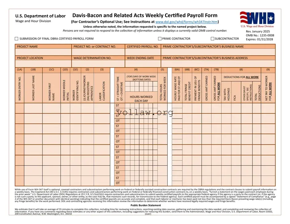 U.S. DoL Template