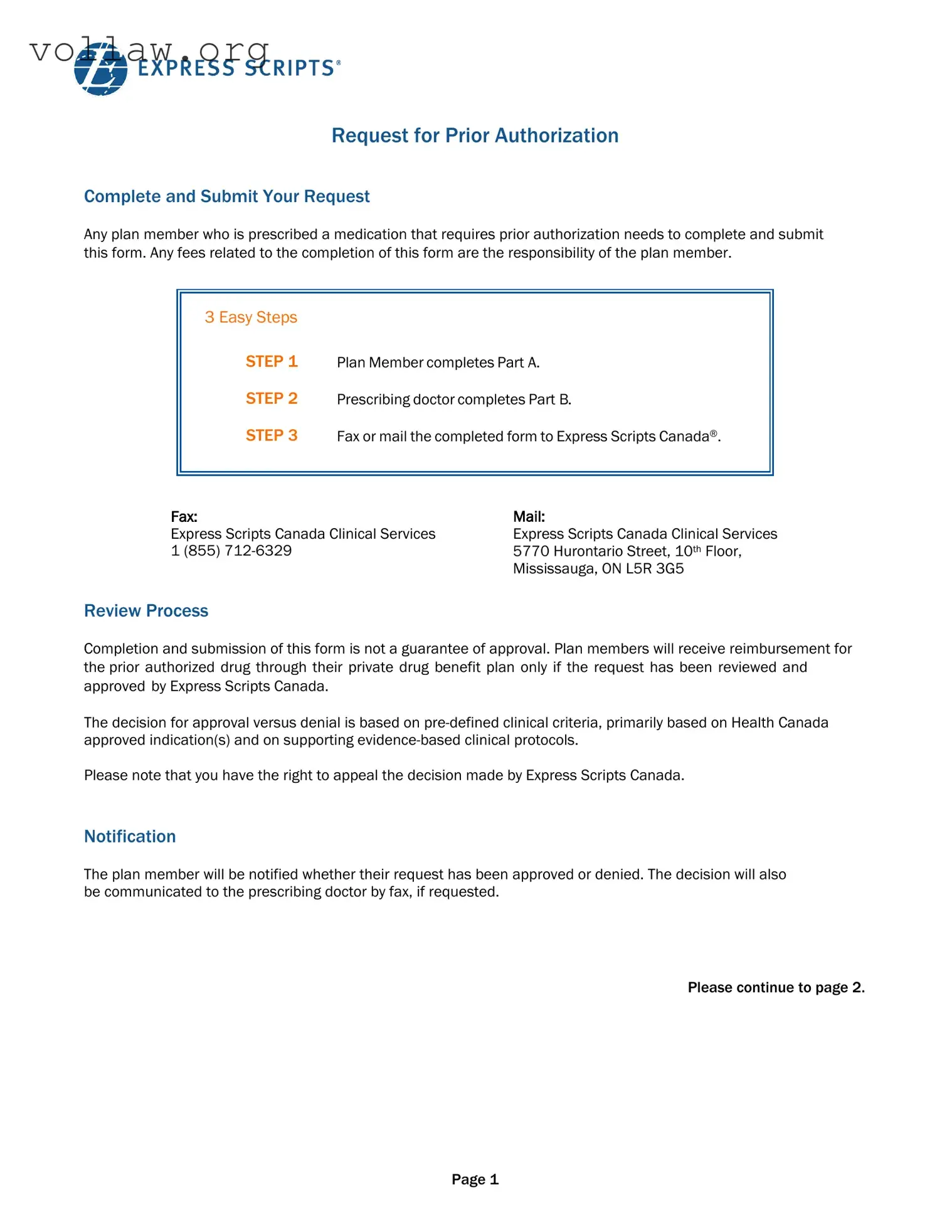 Express Scripts Prior Authorization Template