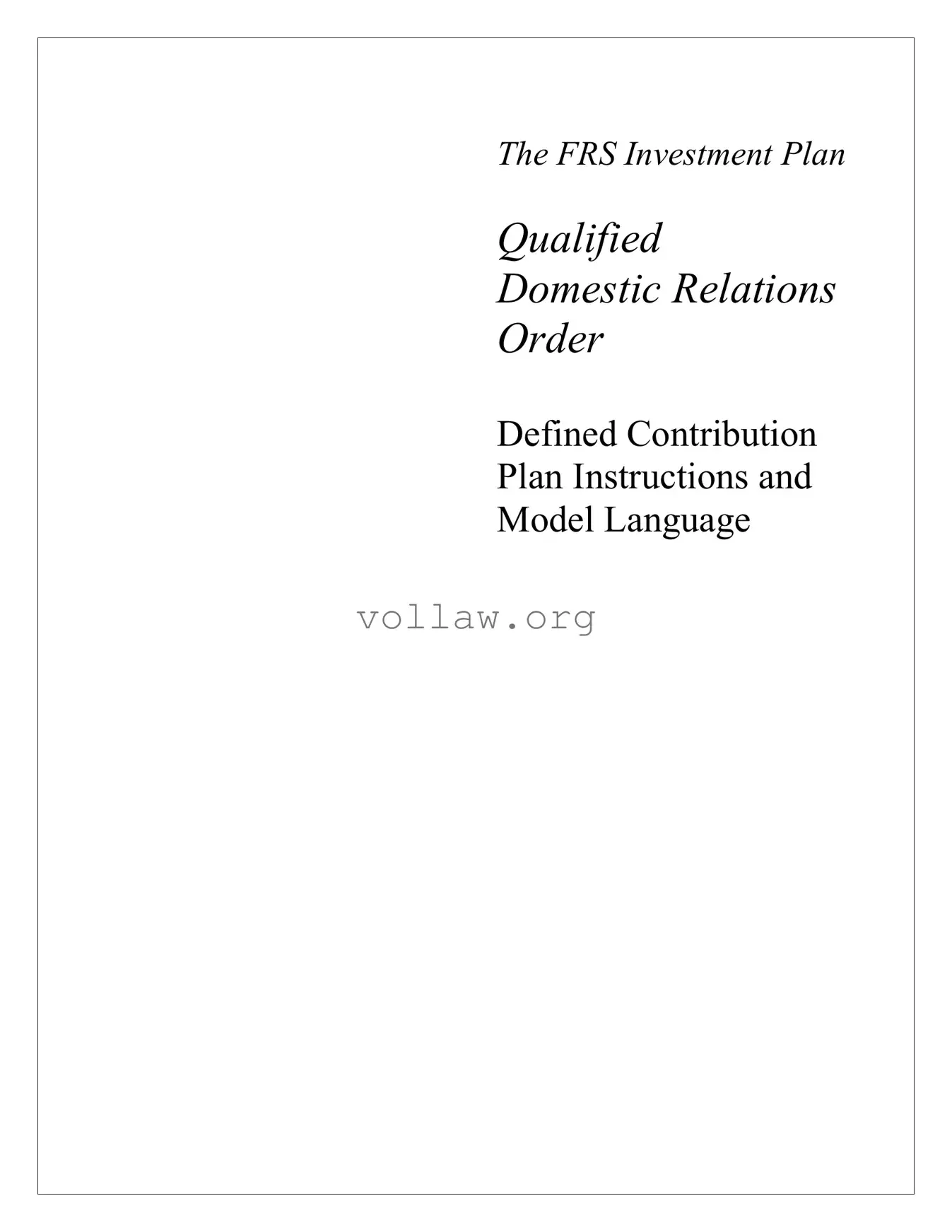 Qdro Template