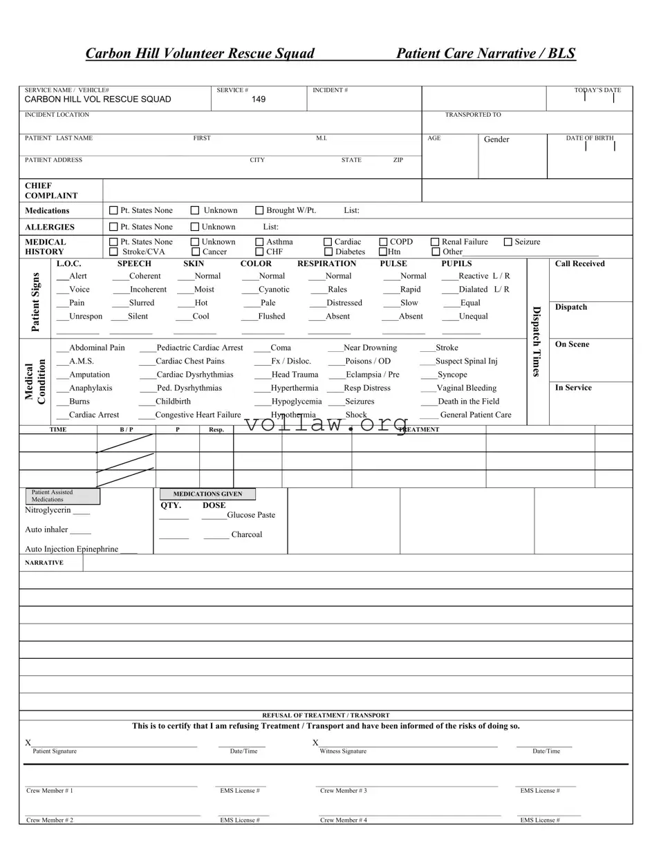 Patient Care Report Template
