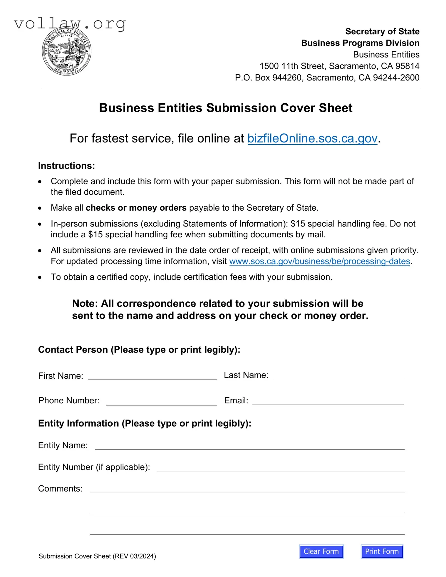 California Llc 1 Template